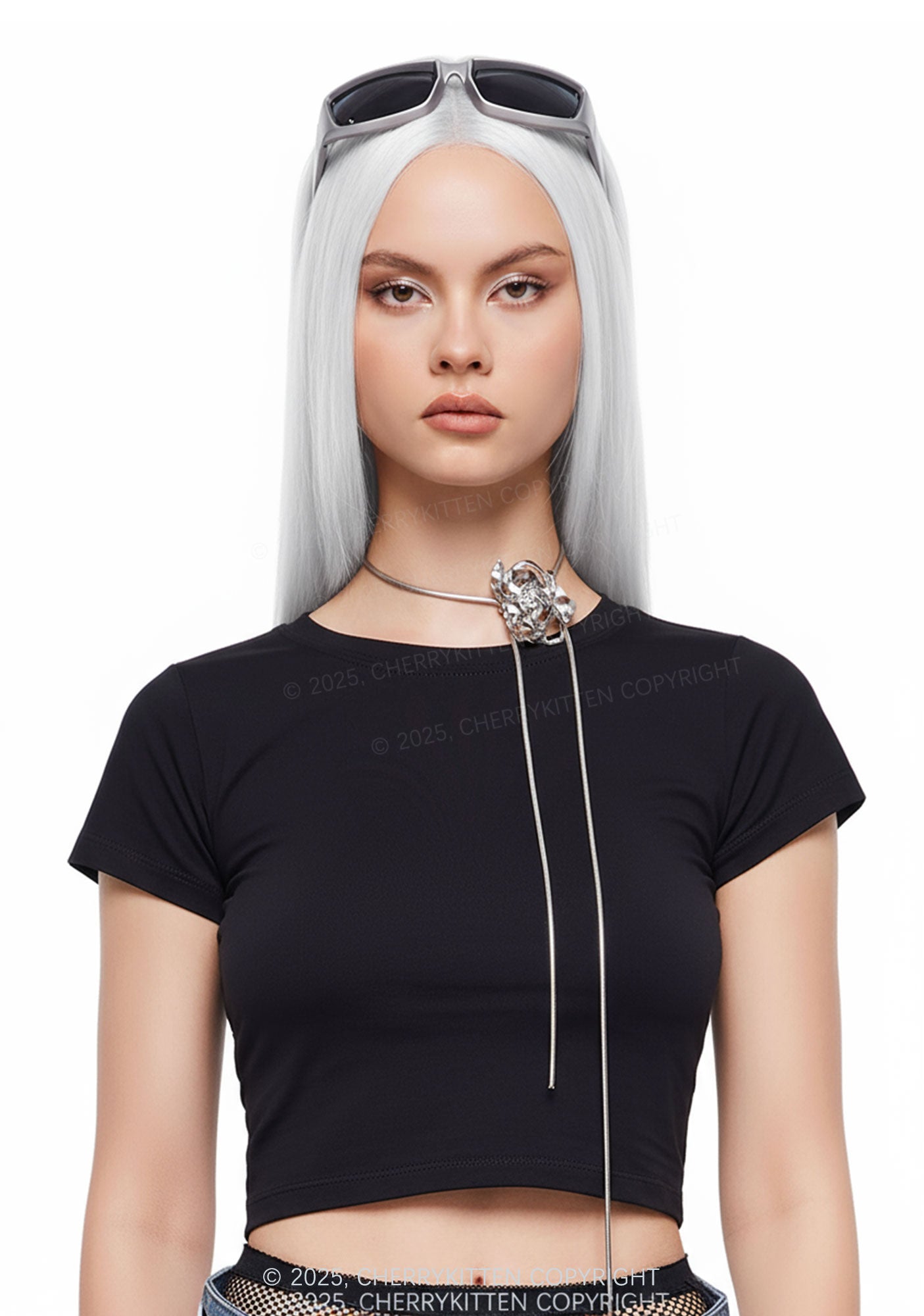 Long Straight Hair Y2K White Wigs Cherrykitten