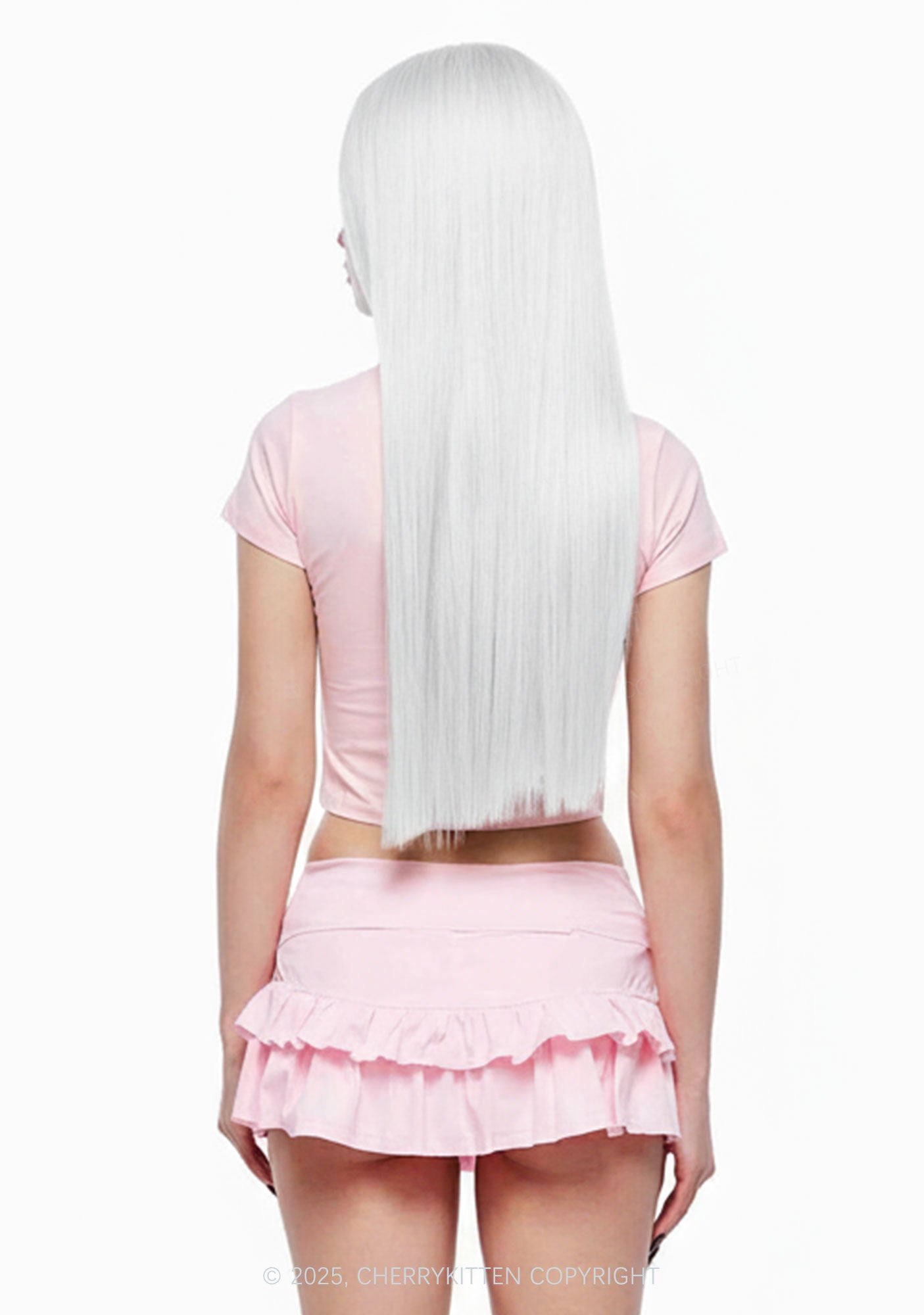 Long Straight Hair Y2K White Wigs Cherrykitten