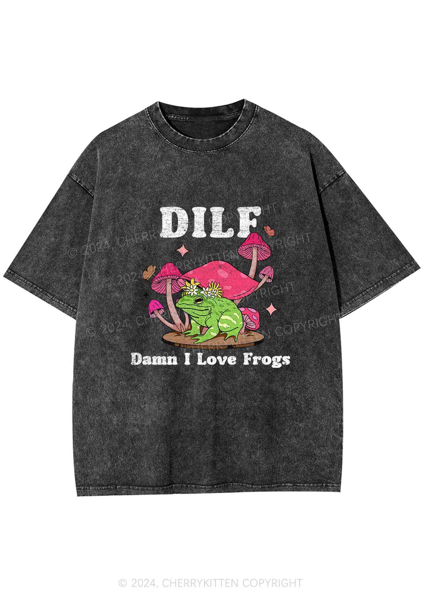 I Love Frogs Y2K Washed Tee Cherrykitten