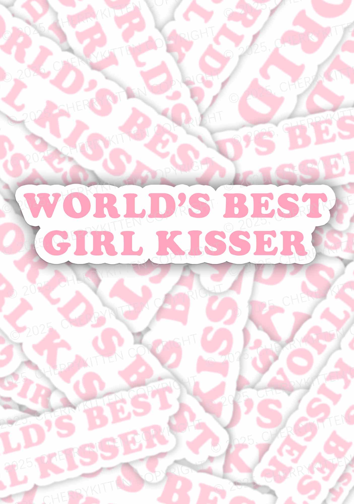 Best Girl Kisser Pride 1Pc Y2K Sticker Cherrykitten