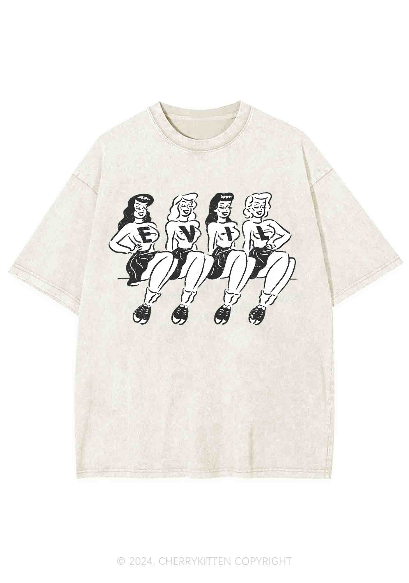 Four Girls Evil Y2K Washed Tee Cherrykitten