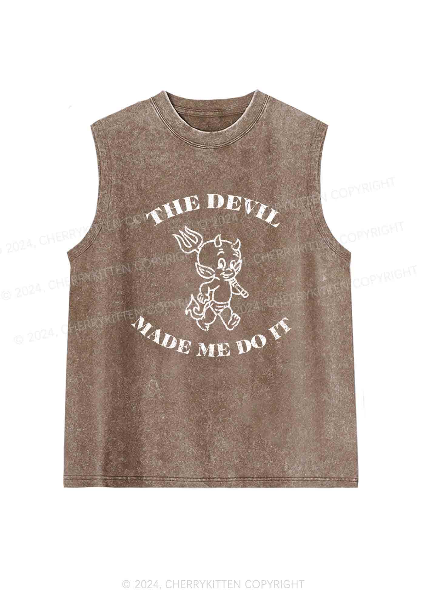 The Devil Made Me Do It Y2K Washed Tank Cherrykitten