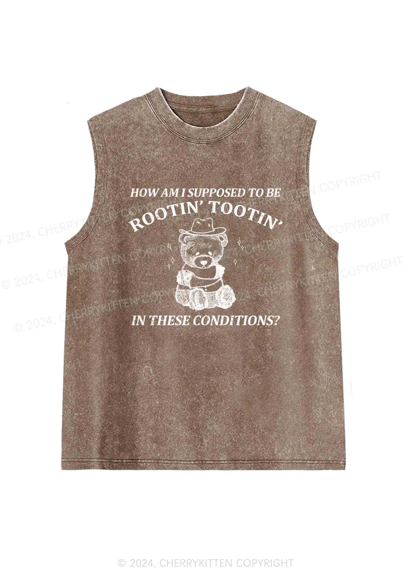 I Supposed To Be Rootin' Tootin' Y2K Washed Tank Cherrykitten