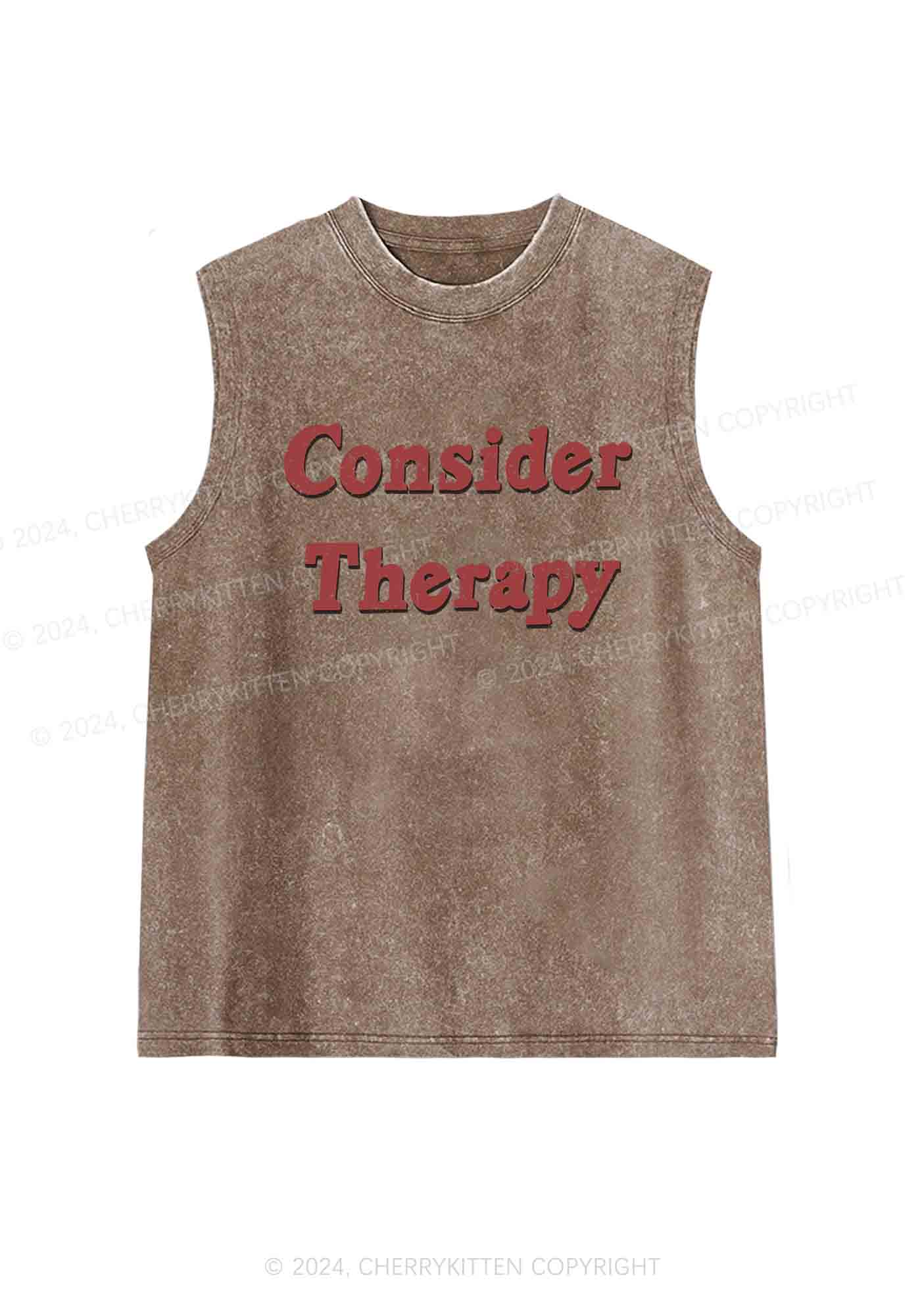 Consider Therapy Y2K Washed Tank Cherrykitten