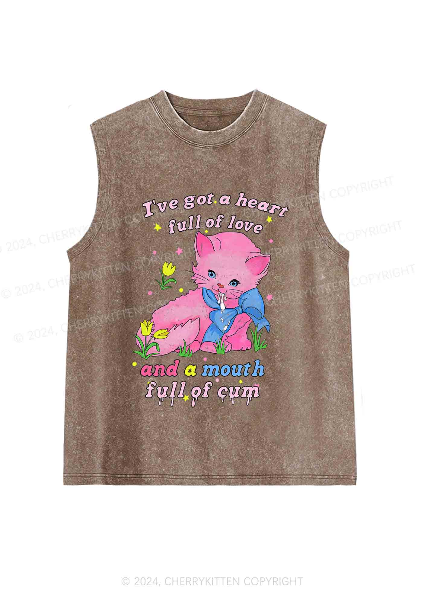 Heart Full Of Love Y2K Washed Tank Cherrykitten