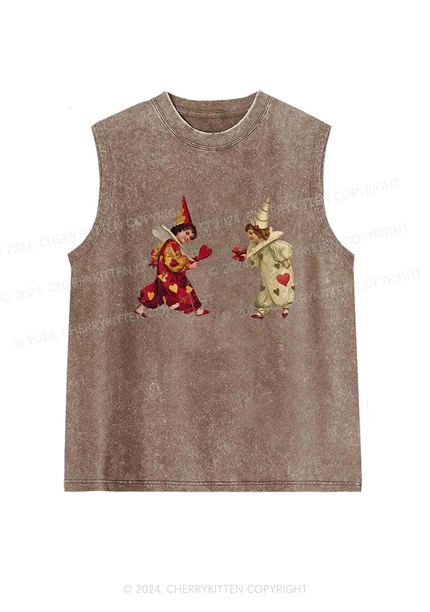 Heart Bow Knot Kids Y2K Washed Tank Cherrykitten