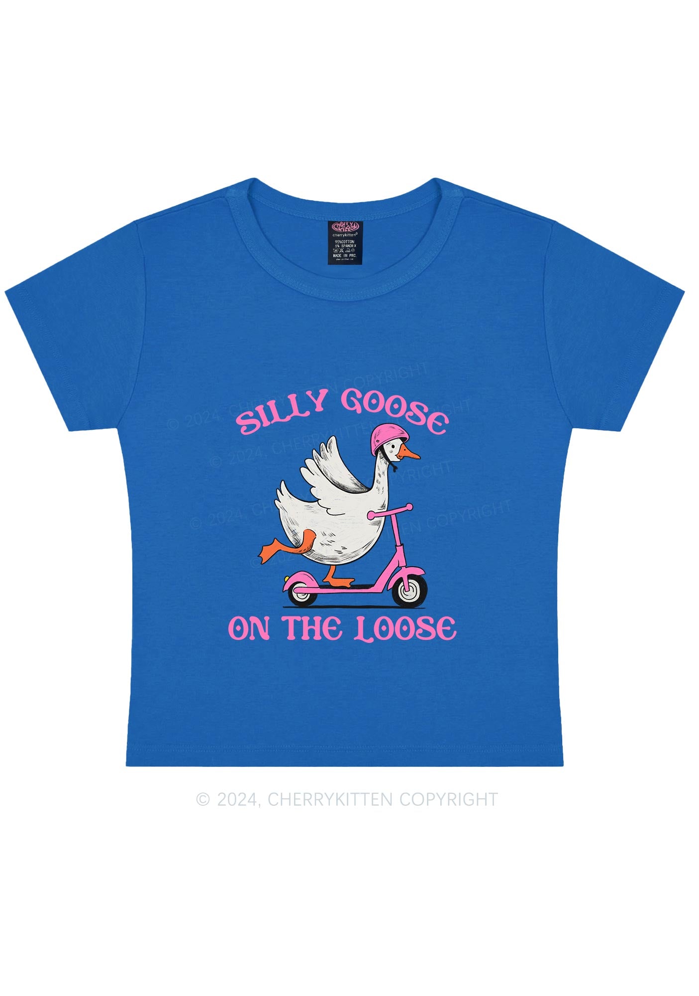 Silly Goose On the Loose Y2K Baby Tee Cherrykitten