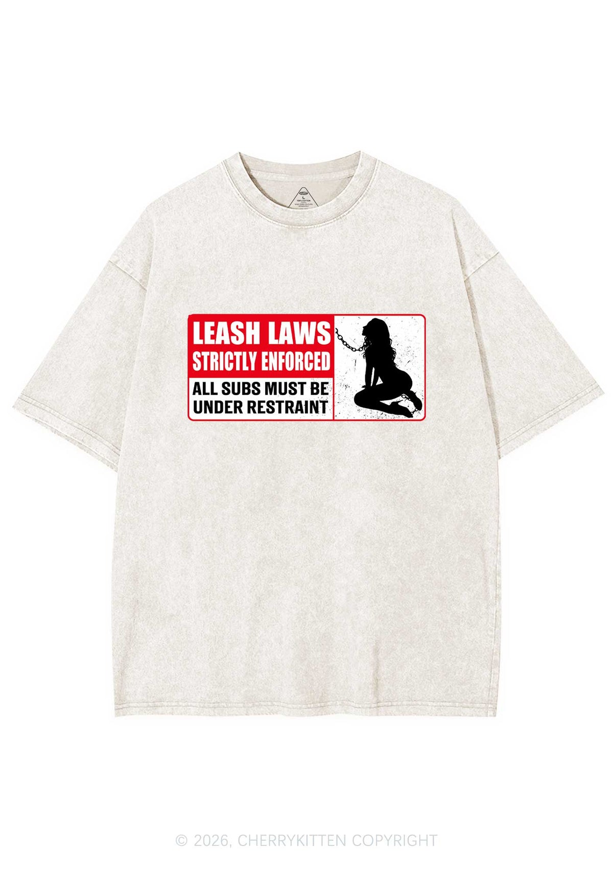 Leash Laws Strictly Enforced Y2K Shirts Washed Tee Cherrykitten