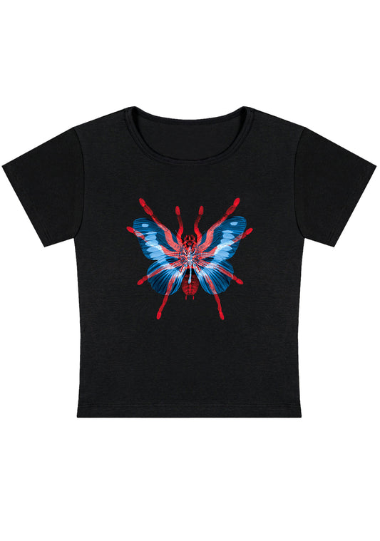 Red Blue Spider Fly Y2K Baby Tee