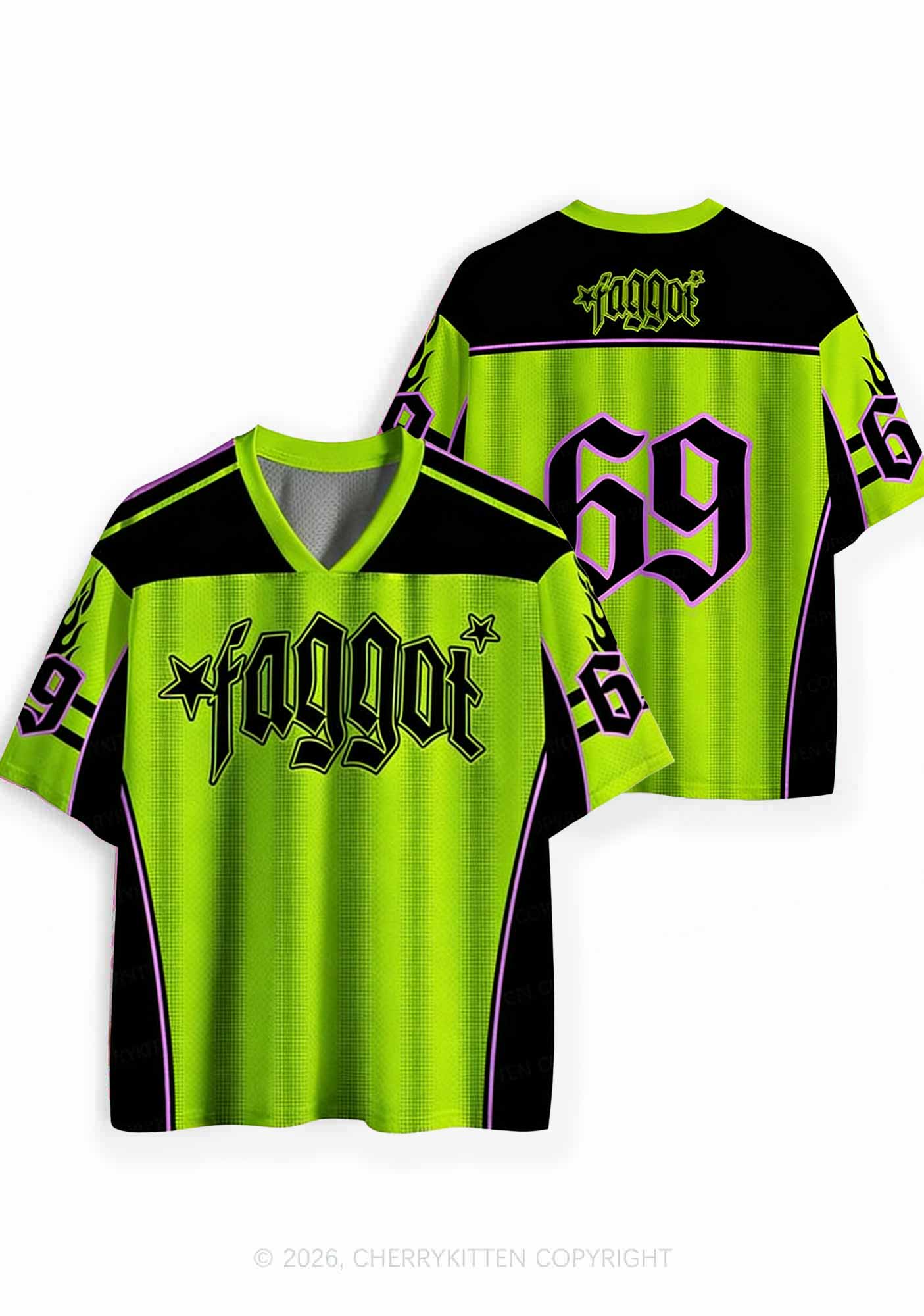 Faggot Stars Pride Y2K Sport Jersey Shirts Cherrykitten