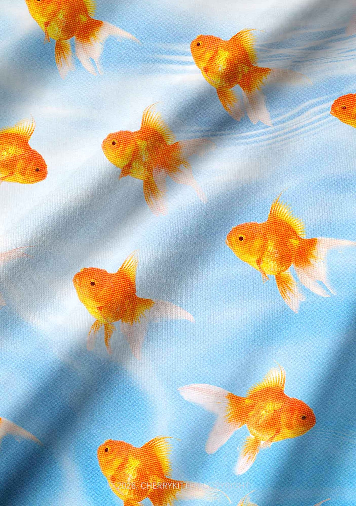 Goldfish Y2K Print Long Sleeve Pajama Set Cherrykitten