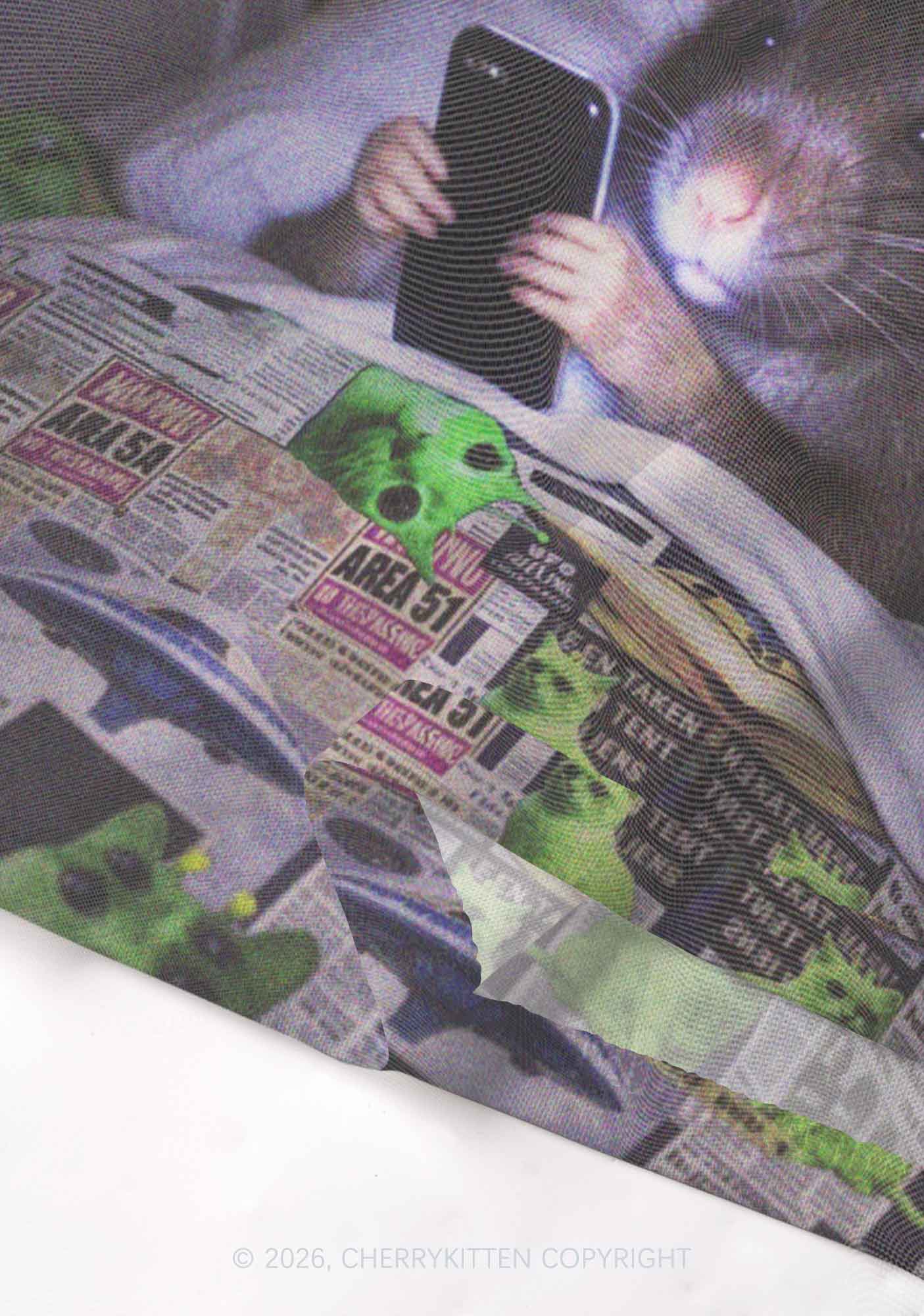 Bed Rat Smartphone Y2K Mesh Crop Top Cherrykitten