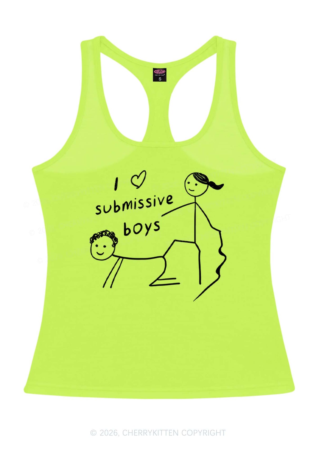 I Love S Boys Y2K Women Racerback Tank Top Cherrykitten