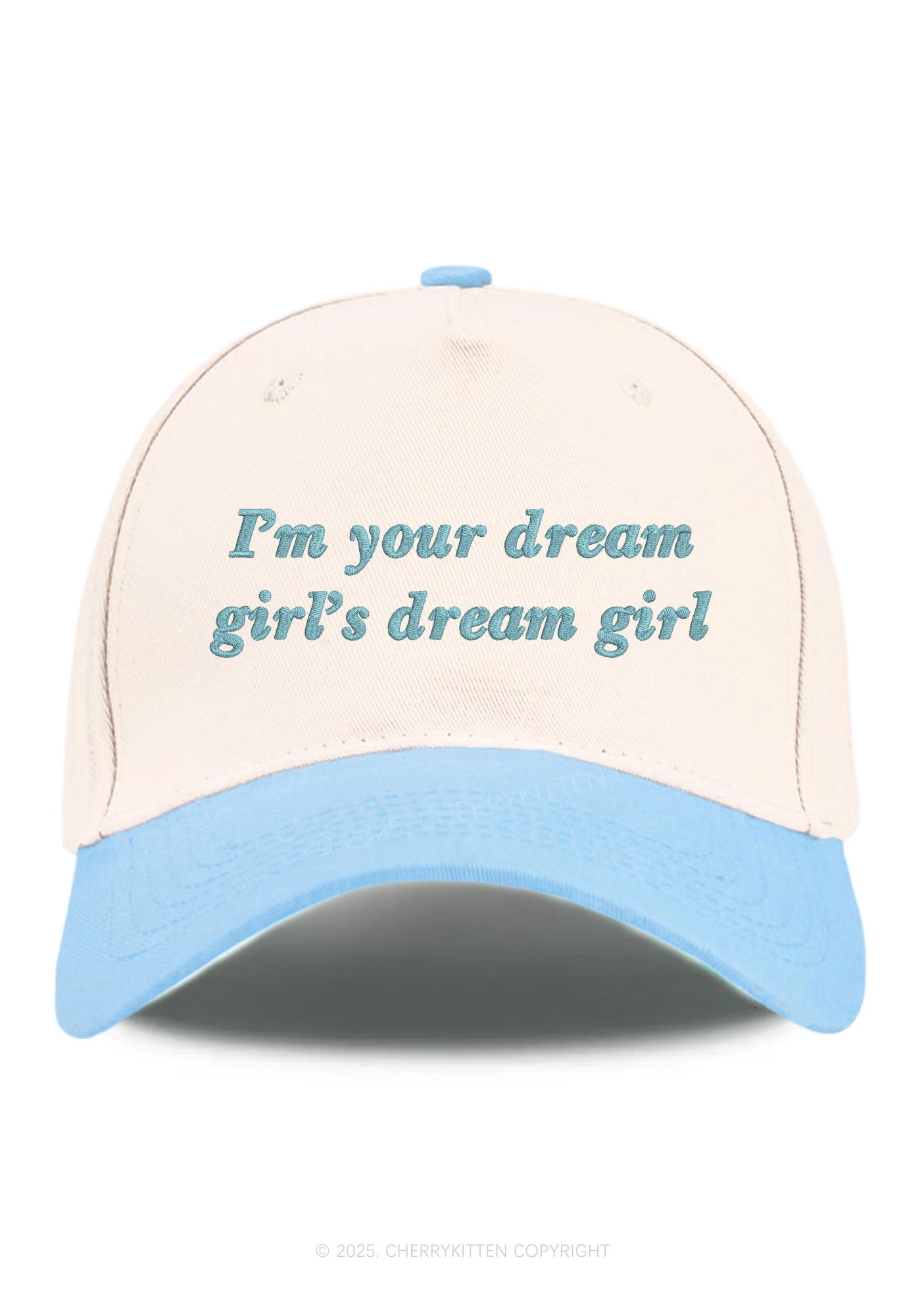 Embroidered Dream Girl Pride Y2K Color Block Baseball Cap Cherrykitten