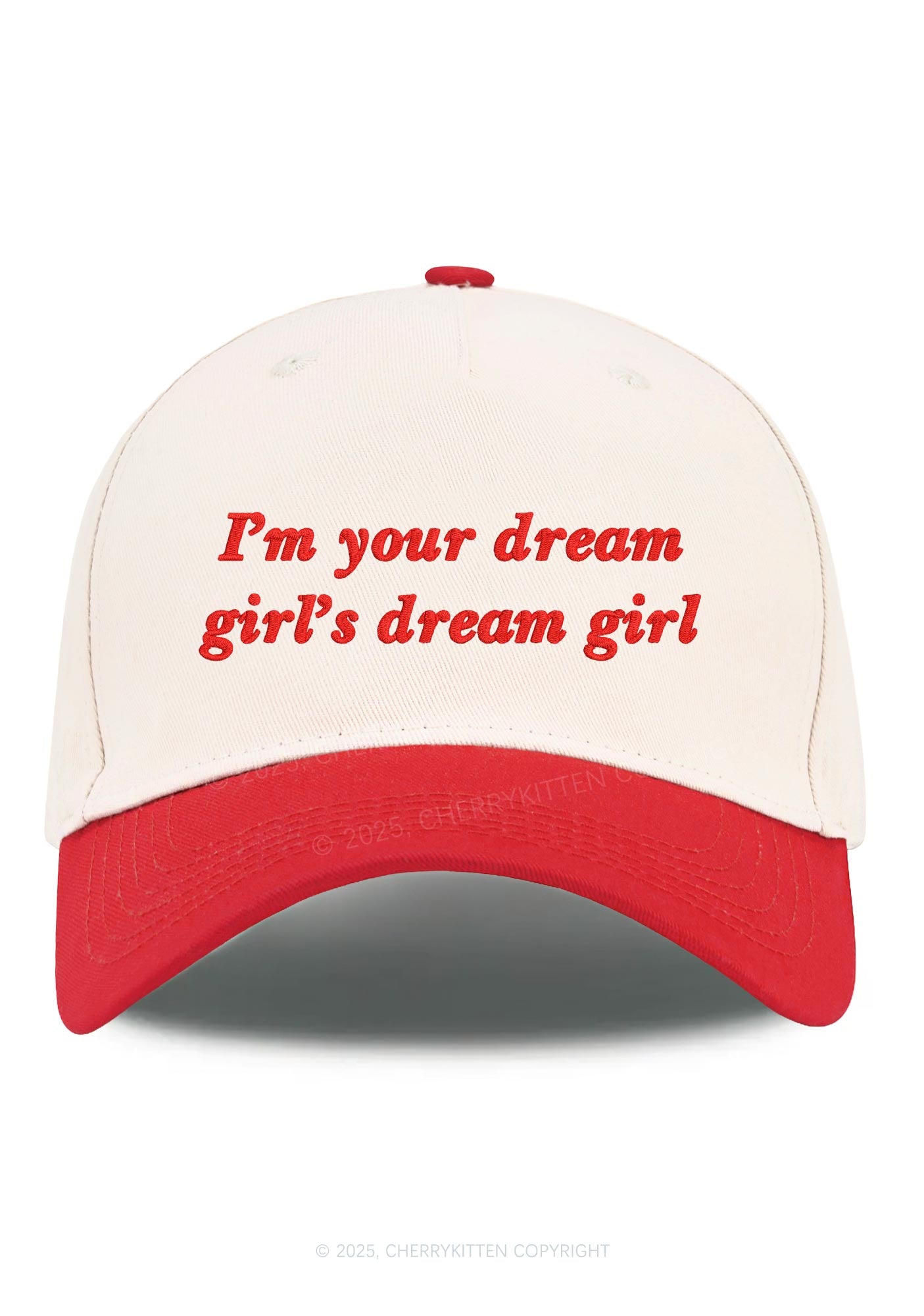 Embroidered Dream Girl Pride Y2K Color Block Baseball Cap Cherrykitten