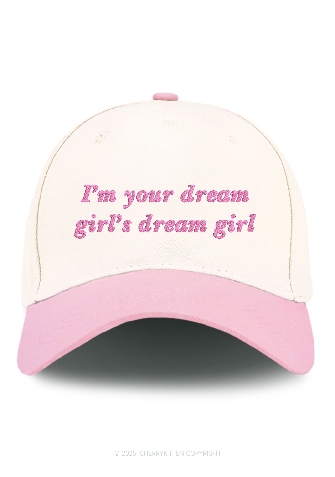 Embroidered Dream Girl Pride Y2K Color Block Baseball Cap Cherrykitten