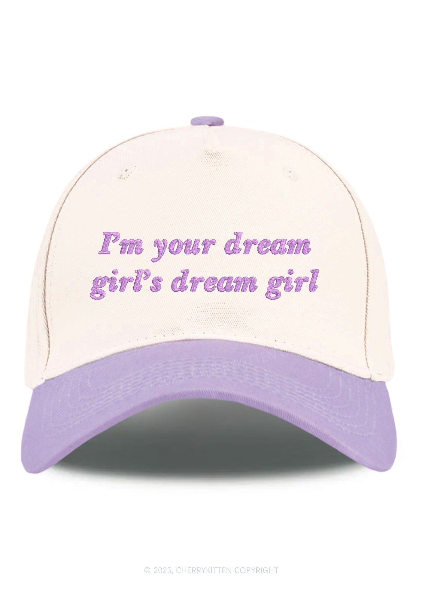 Embroidered Dream Girl Pride Y2K Color Block Baseball Cap Cherrykitten