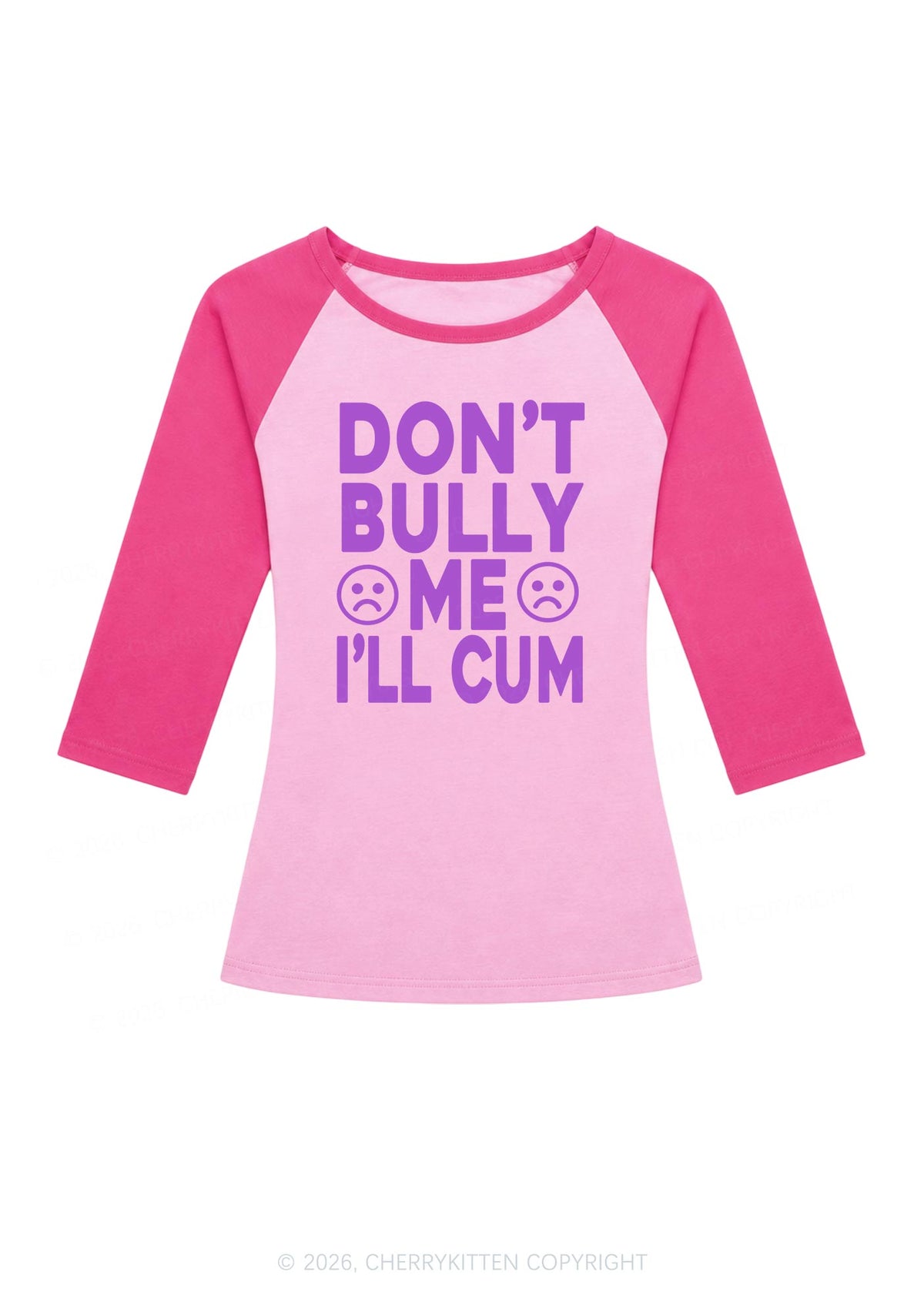 Dont Bully Me Y2K Raglan Sleeve Crop Top Cherrykitten