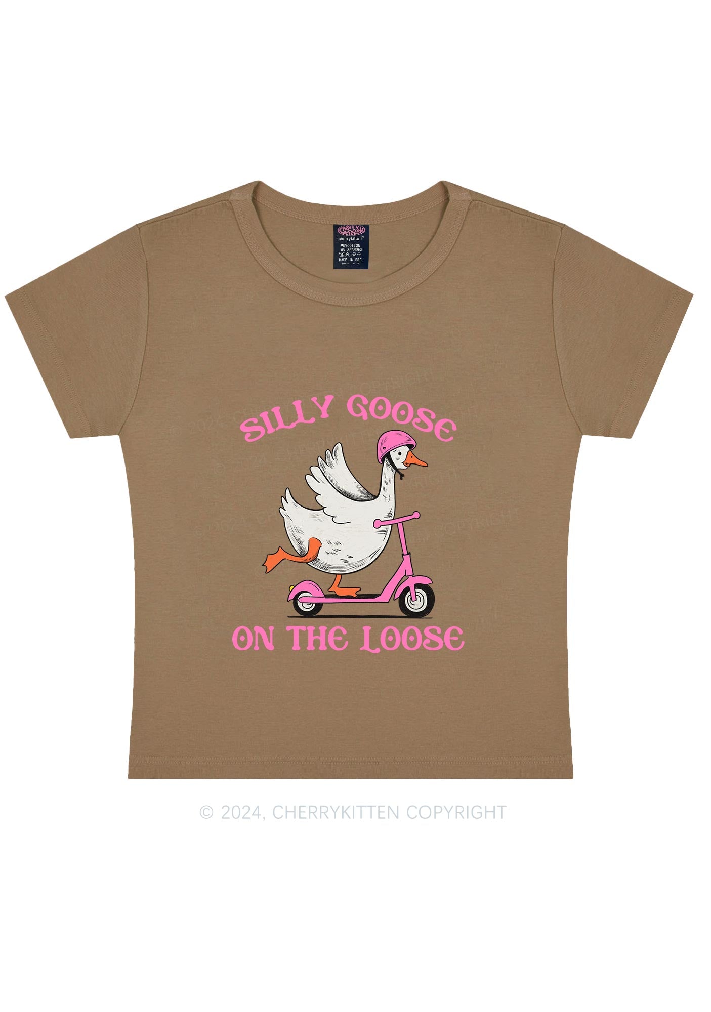 Silly Goose On the Loose Y2K Baby Tee Cherrykitten
