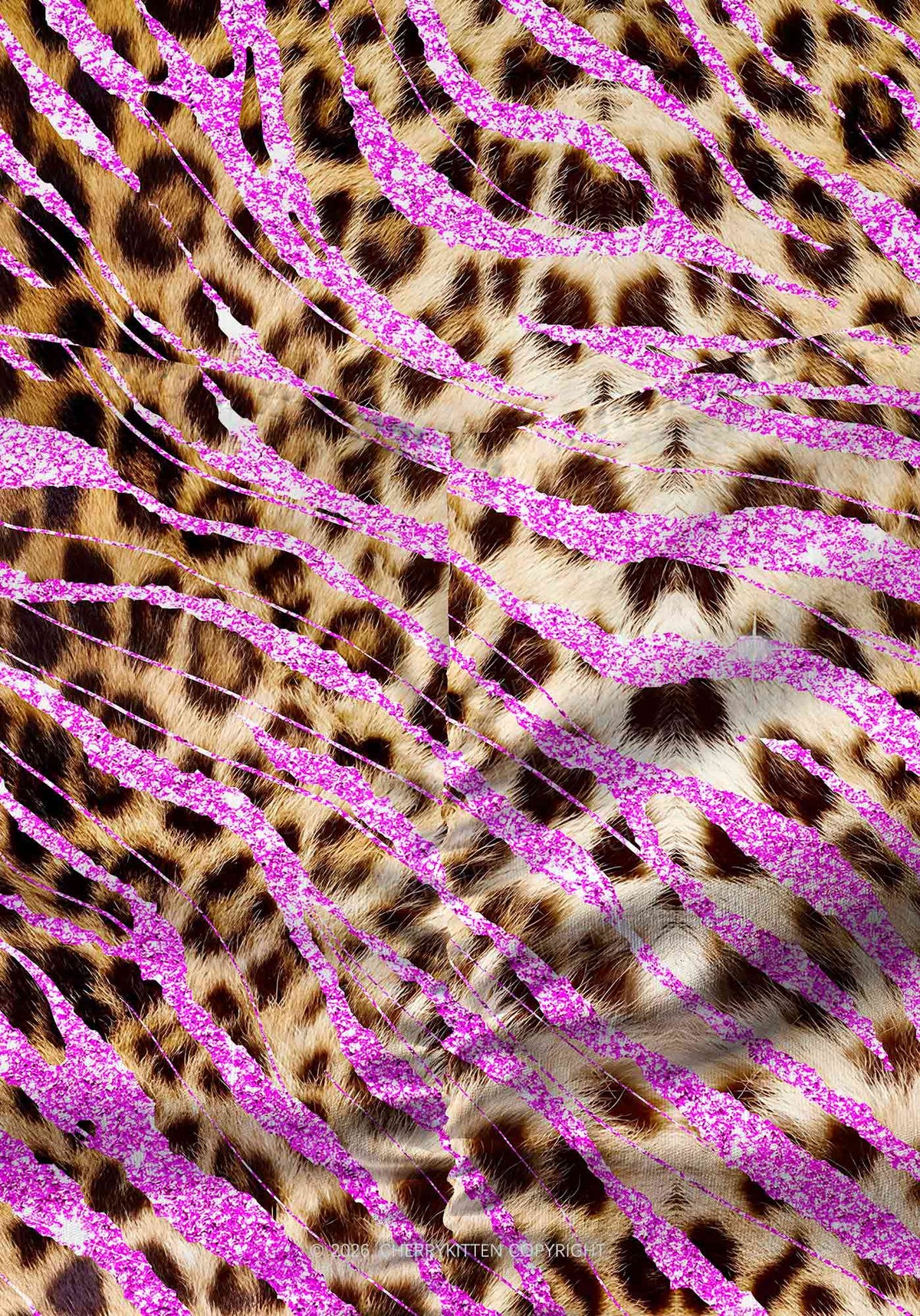 Sparkle Pink Leopard Y2K Print Gym Shorts Cherrykitten