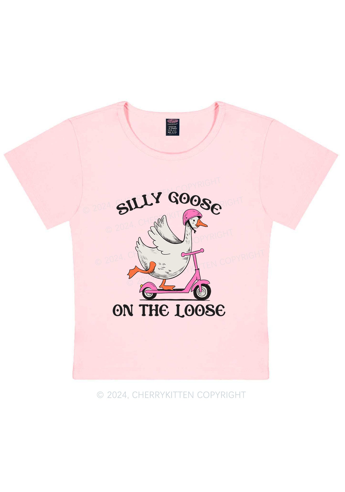 Silly Goose On the Loose Y2K Baby Tee Cherrykitten