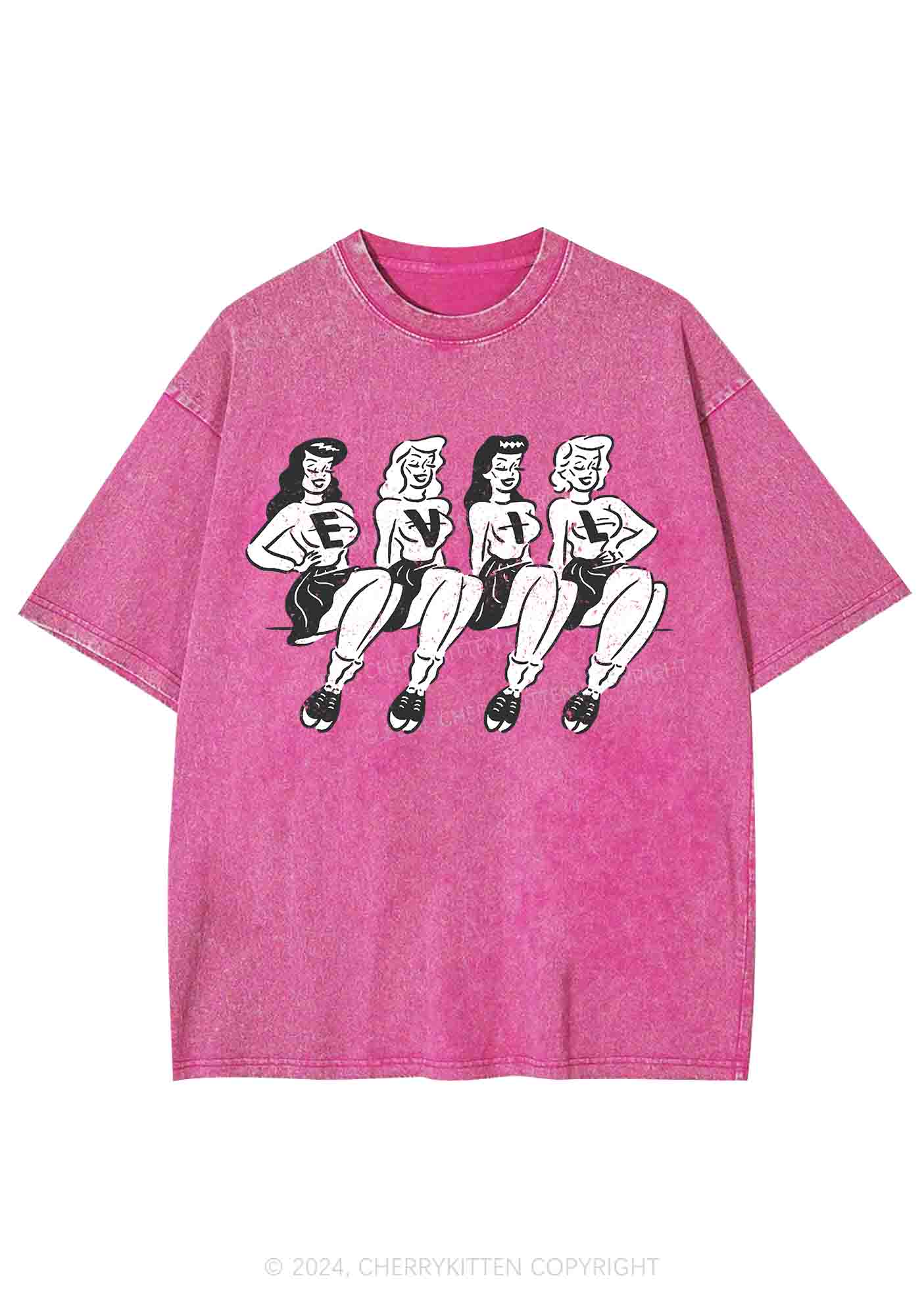 Four Girls Evil Y2K Washed Tee Cherrykitten