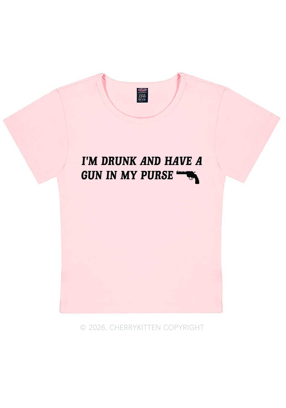 Im Drunk Y2K Baby Tee Cherrykitten