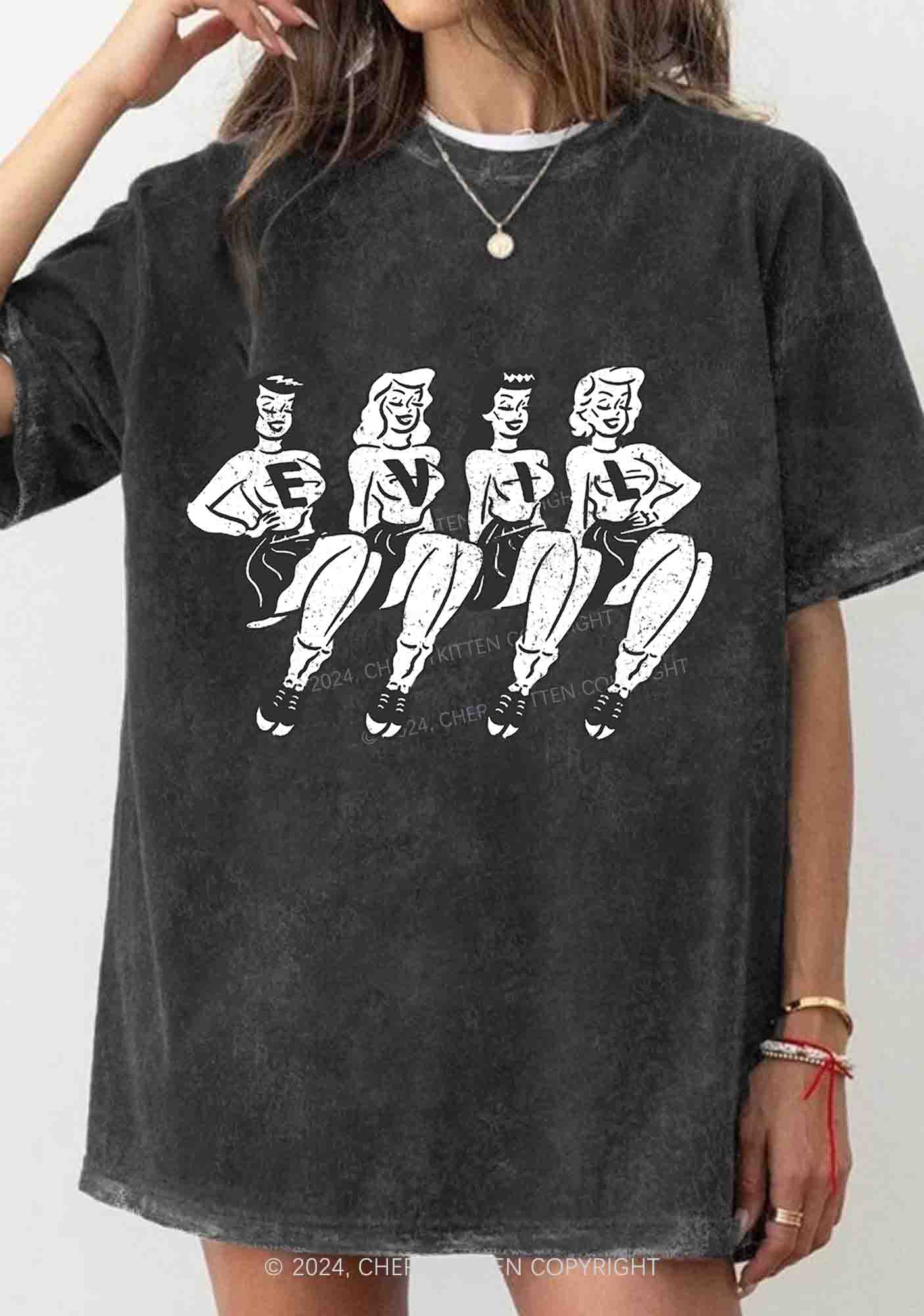 Four Girls Evil Y2K Washed Tee Cherrykitten