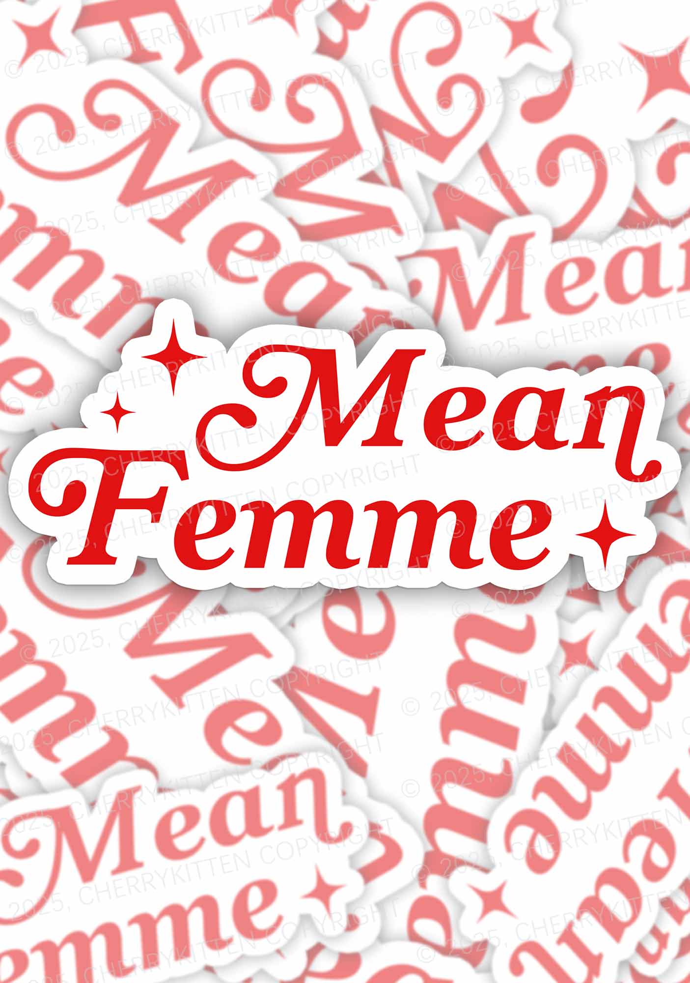 Mean Femme Pride 1Pc Y2K Sticker Cherrykitten