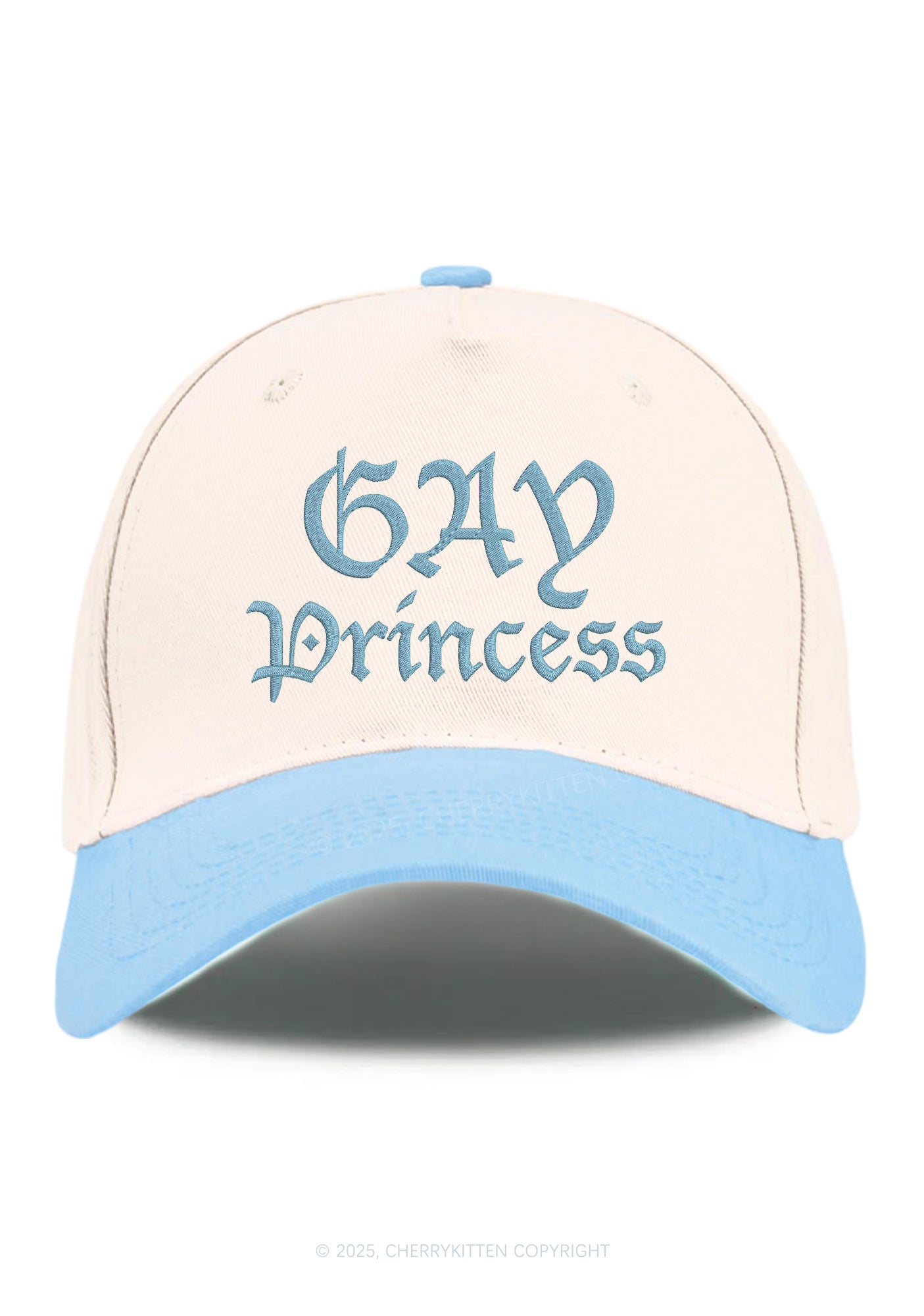 Embroidered Gay Princess Pride Y2K Color Block Baseball Cap Cherrykitten