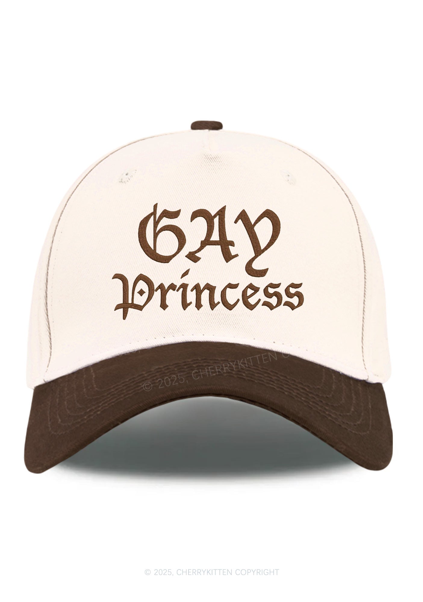 Embroidered Gay Princess Pride Y2K Color Block Baseball Cap Cherrykitten