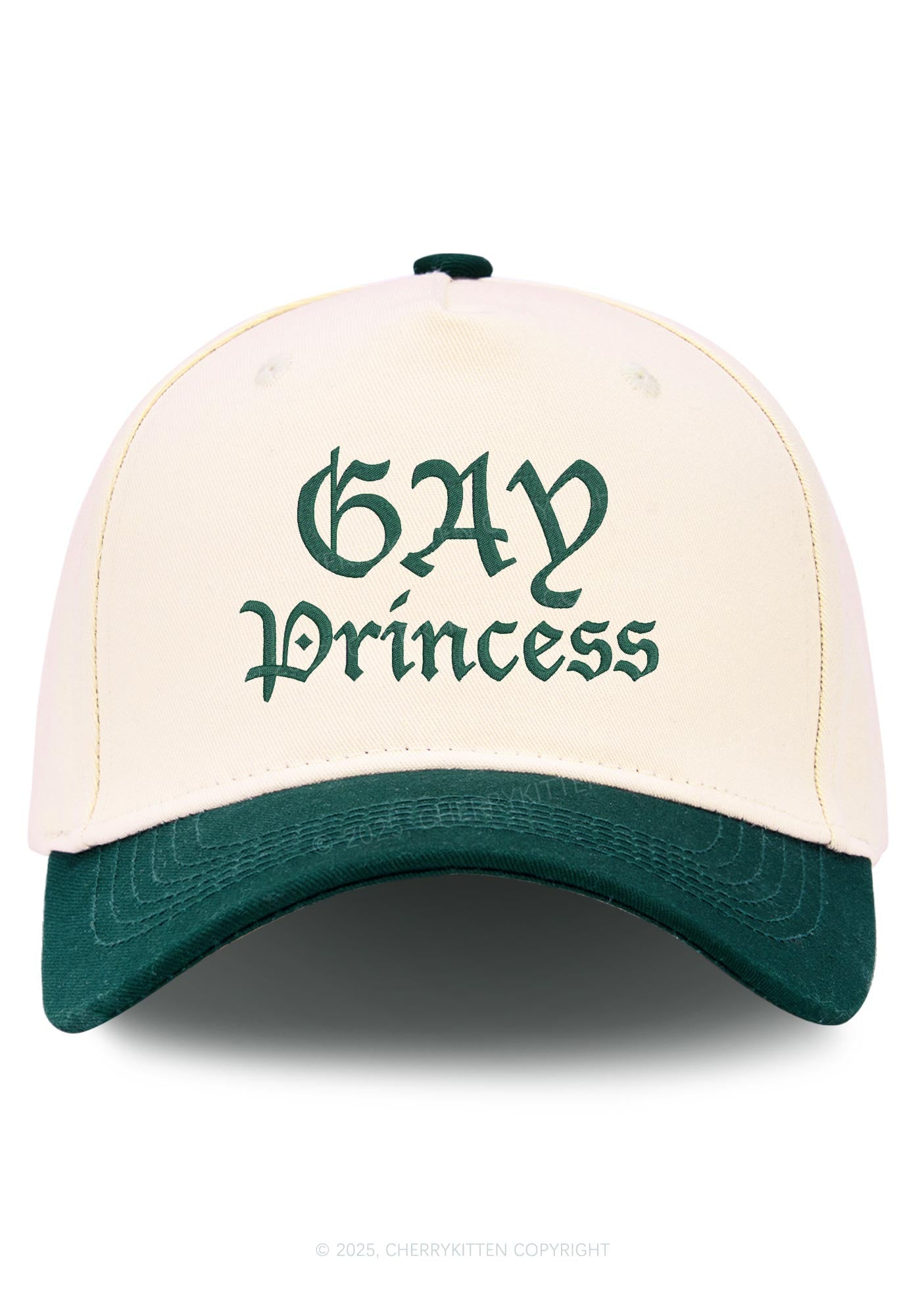 Embroidered Gay Princess Pride Y2K Color Block Baseball Cap Cherrykitten