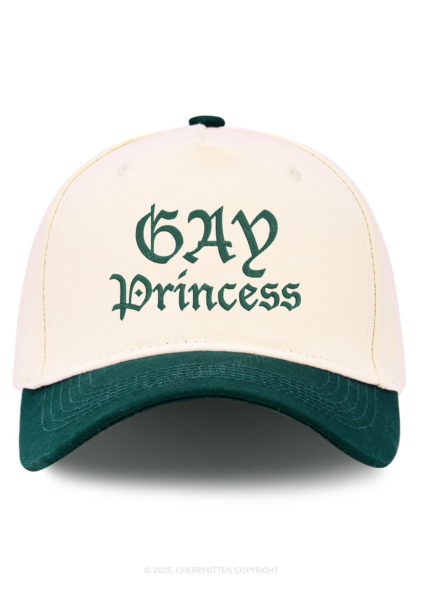 Embroidered Gay Princess Pride Y2K Color Block Baseball Cap Cherrykitten