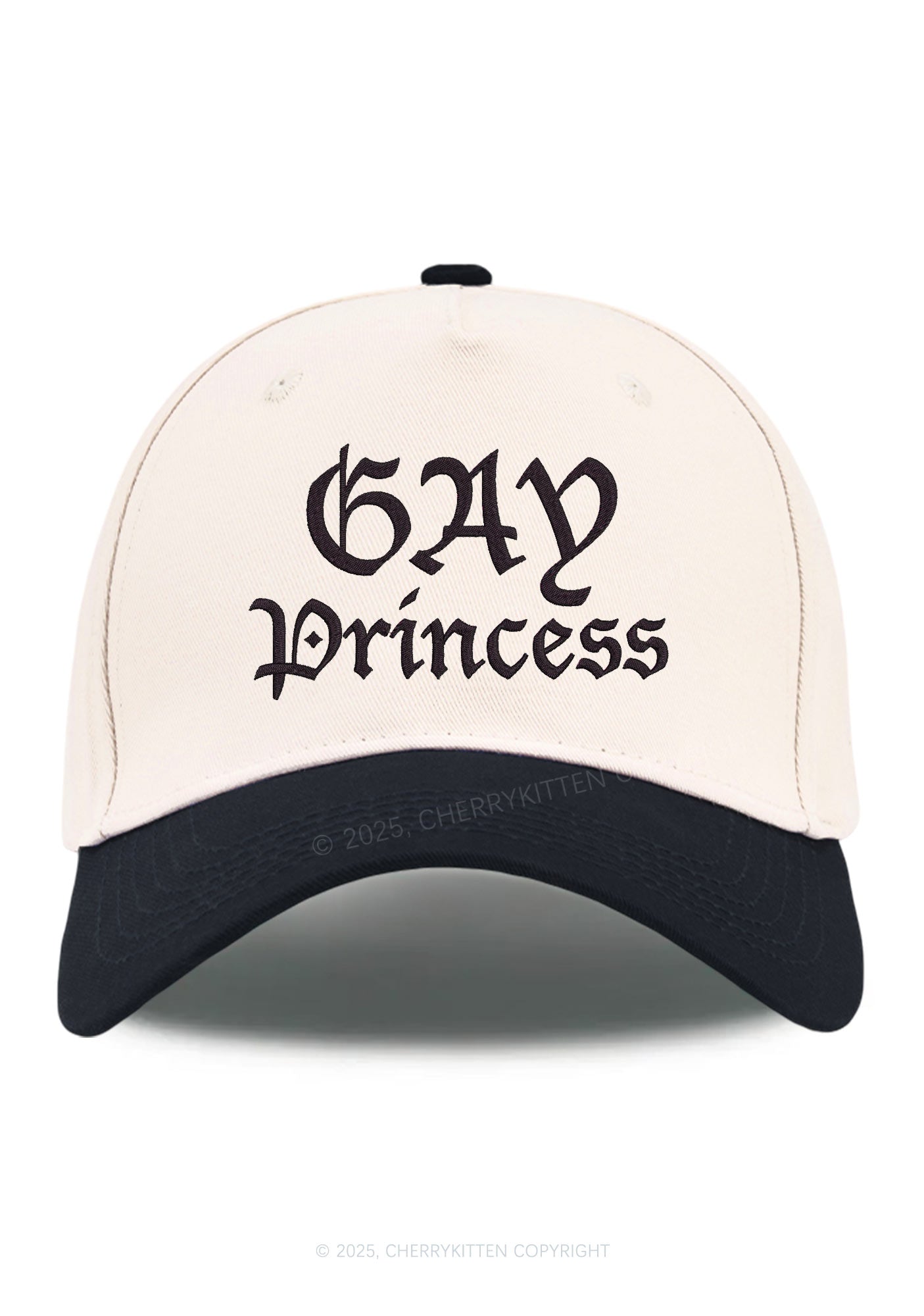 Embroidered Gay Princess Pride Y2K Color Block Baseball Cap Cherrykitten