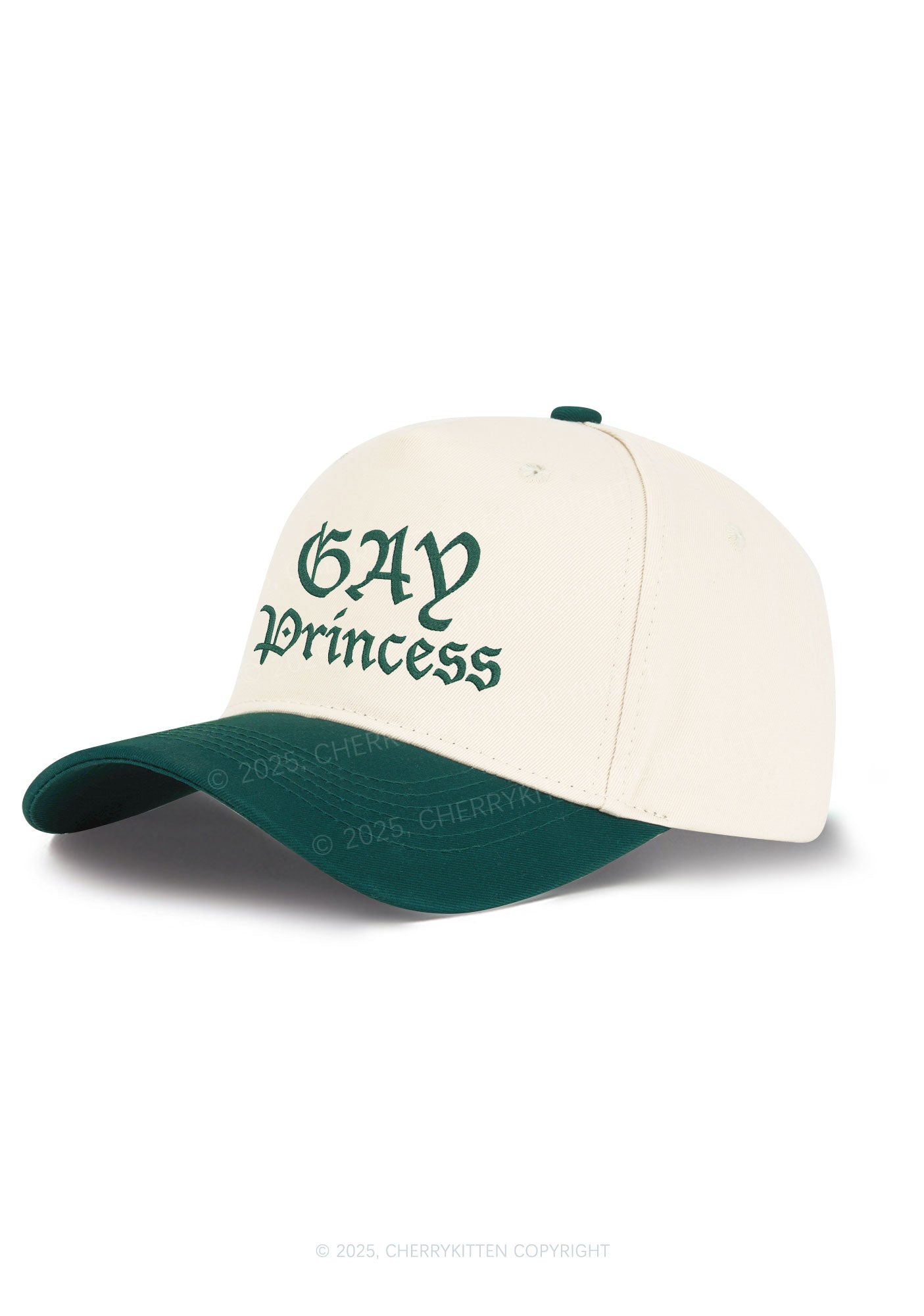 Embroidered Gay Princess Pride Y2K Color Block Baseball Cap Cherrykitten