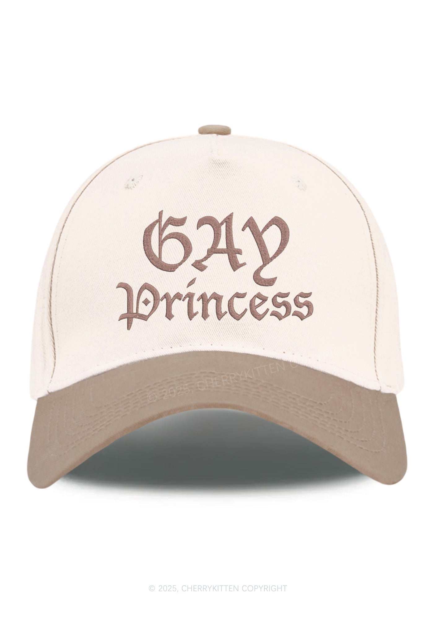 Embroidered Gay Princess Pride Y2K Color Block Baseball Cap Cherrykitten