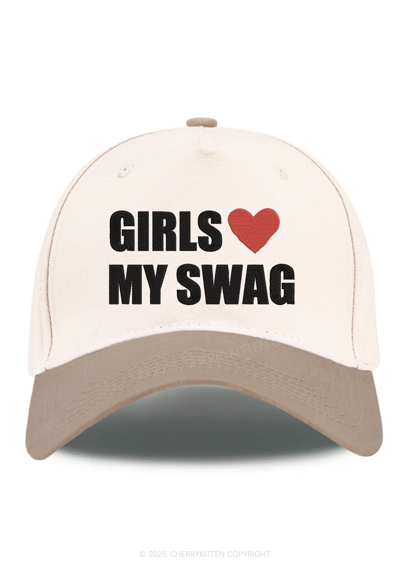 Embroidered Girls Love My Swag Pride Y2K Color Block Baseball Cap Cherrykitten