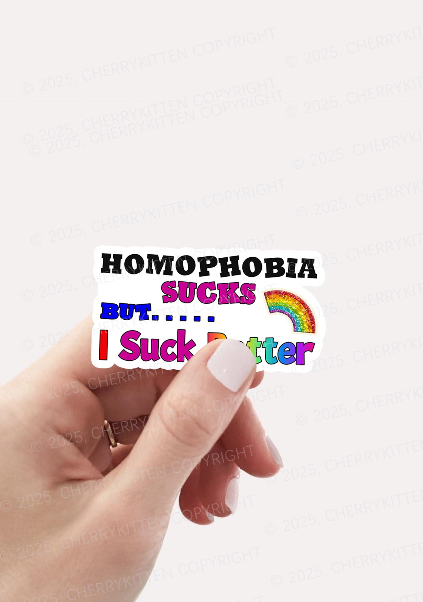 Homophobia Sucks Pride 1Pc Y2K Sticker Cherrykitten