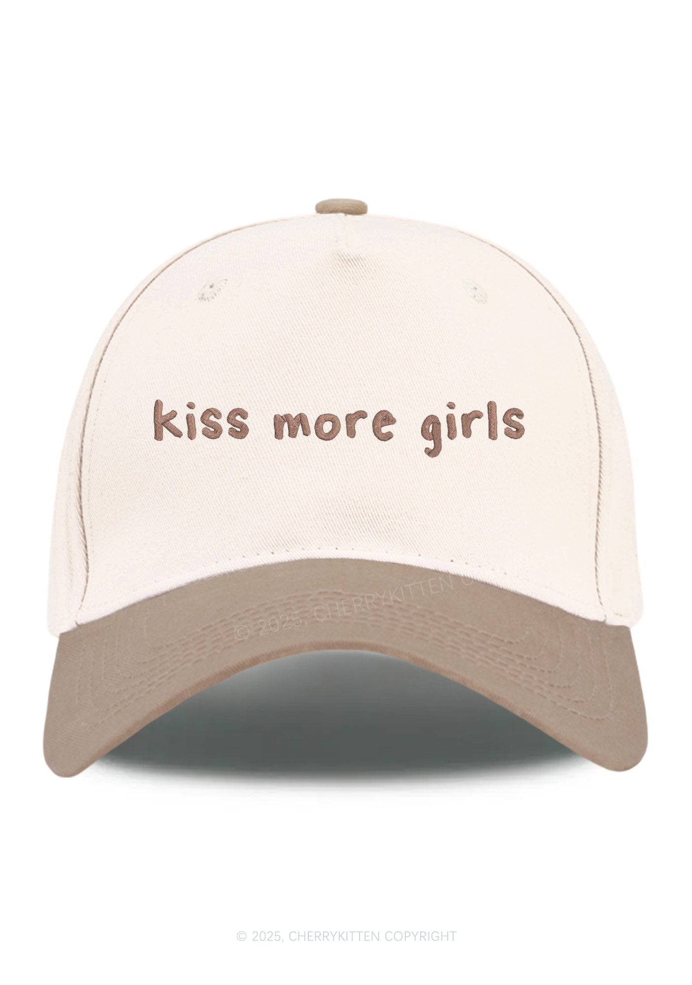 Embroidered Kiss More Girls Pride Y2K Color Block Baseball Cap Cherrykitten