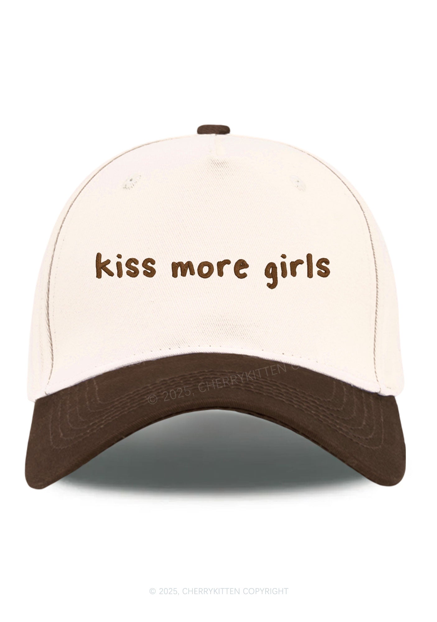 Embroidered Kiss More Girls Pride Y2K Color Block Baseball Cap Cherrykitten