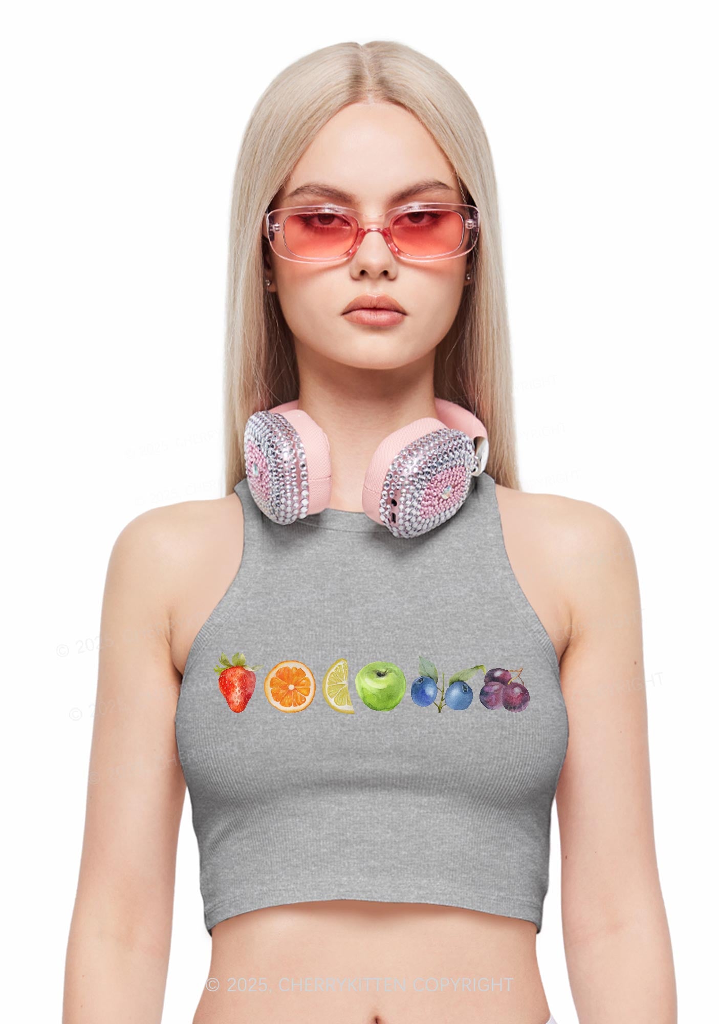 Six Fruity Y2K Crop Tank Top Cherrykitten