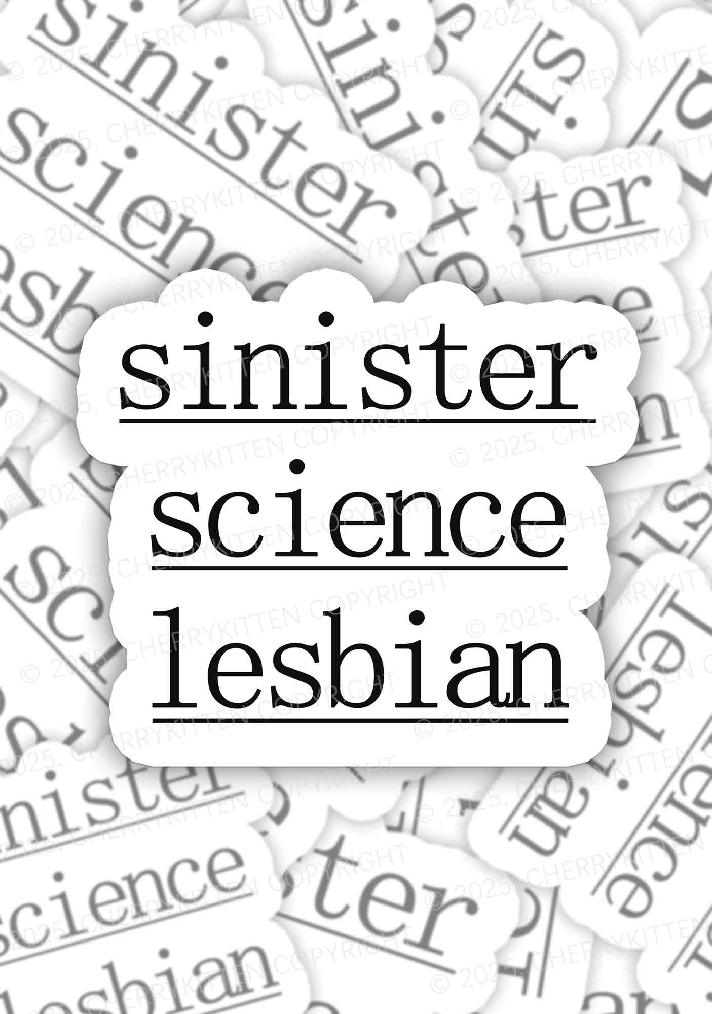 Sinister Science Lesbian Pride 1Pc Y2K Sticker Cherrykitten