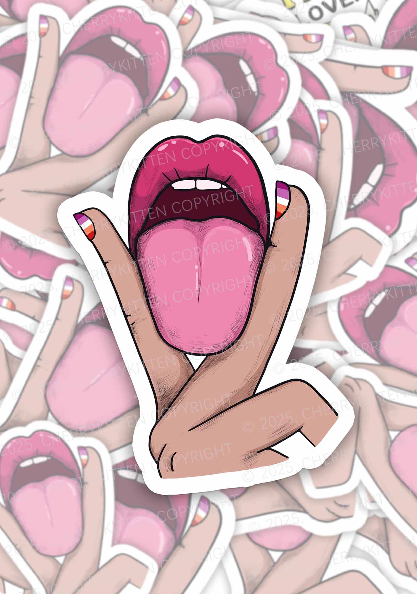 Lesbian Kissing Pride 1Pc Y2K Sticker Cherrykitten