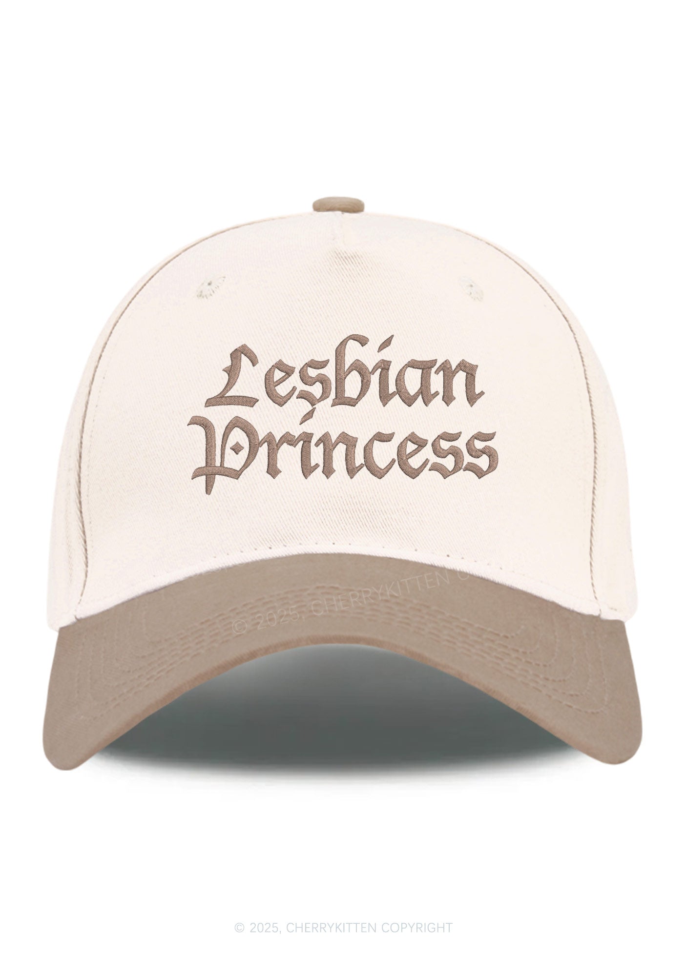 Embroidered Lesbian Princess Pride Y2K Color Block Baseball Cap Cherrykitten
