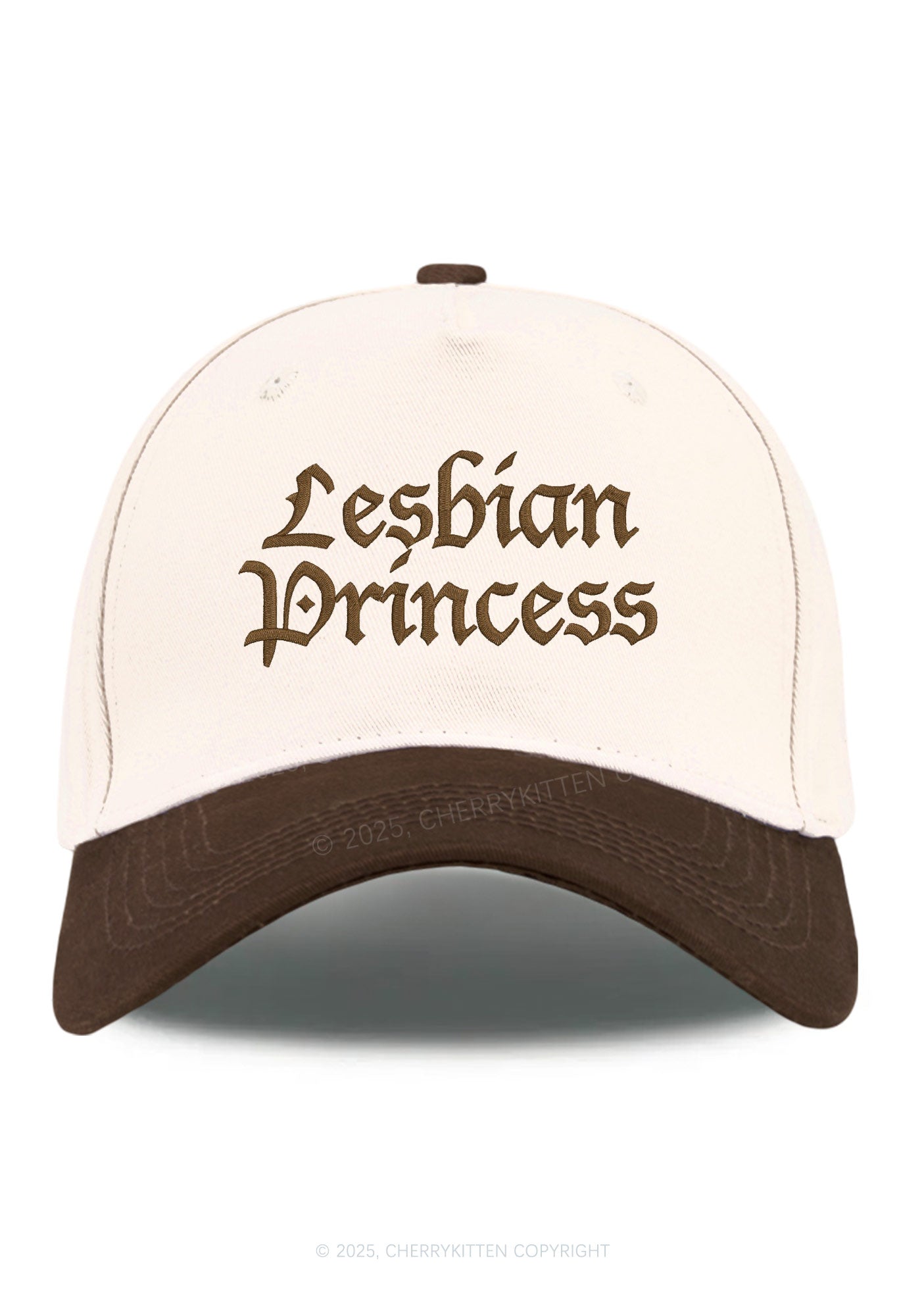 Embroidered Lesbian Princess Pride Y2K Color Block Baseball Cap Cherrykitten
