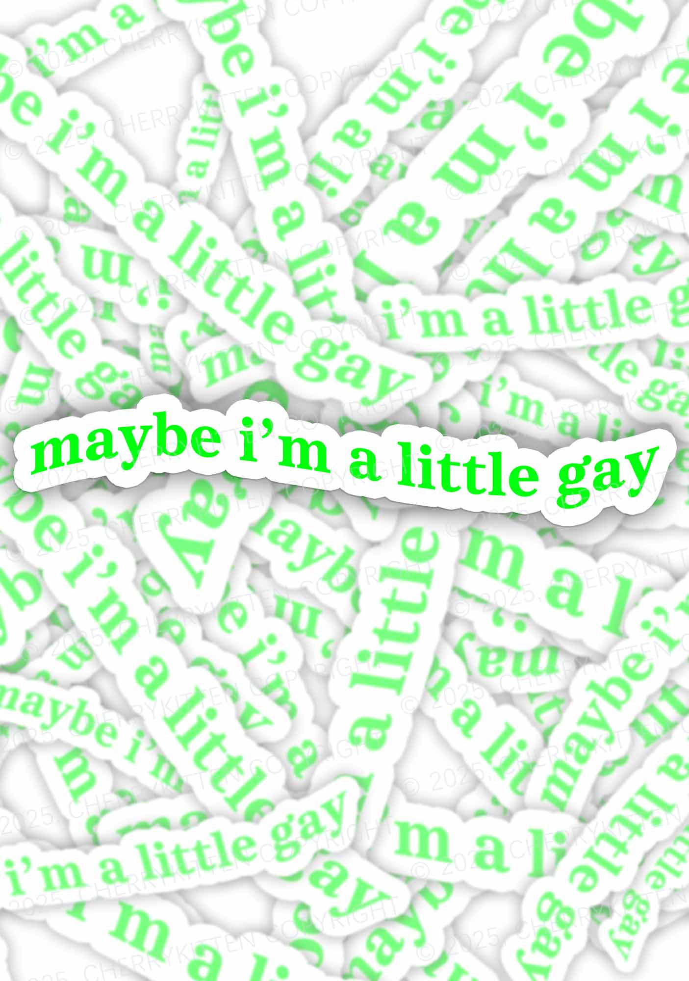 Maybe I'm A Little Gay Pride 1Pc Y2K Sticker Cherrykitten