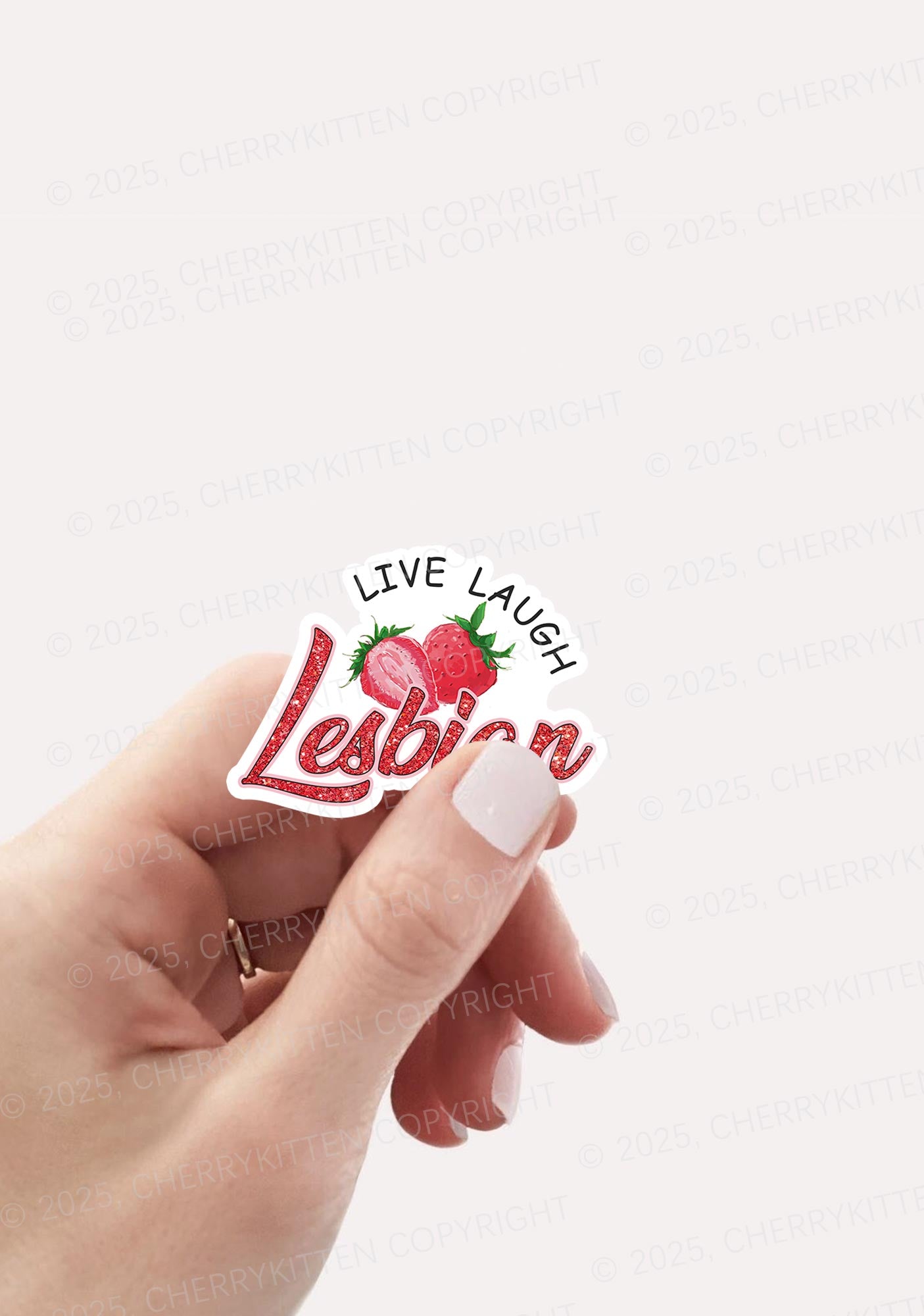 Live Laugh Lesbian Pride 1Pc Y2K Sticker Cherrykitten