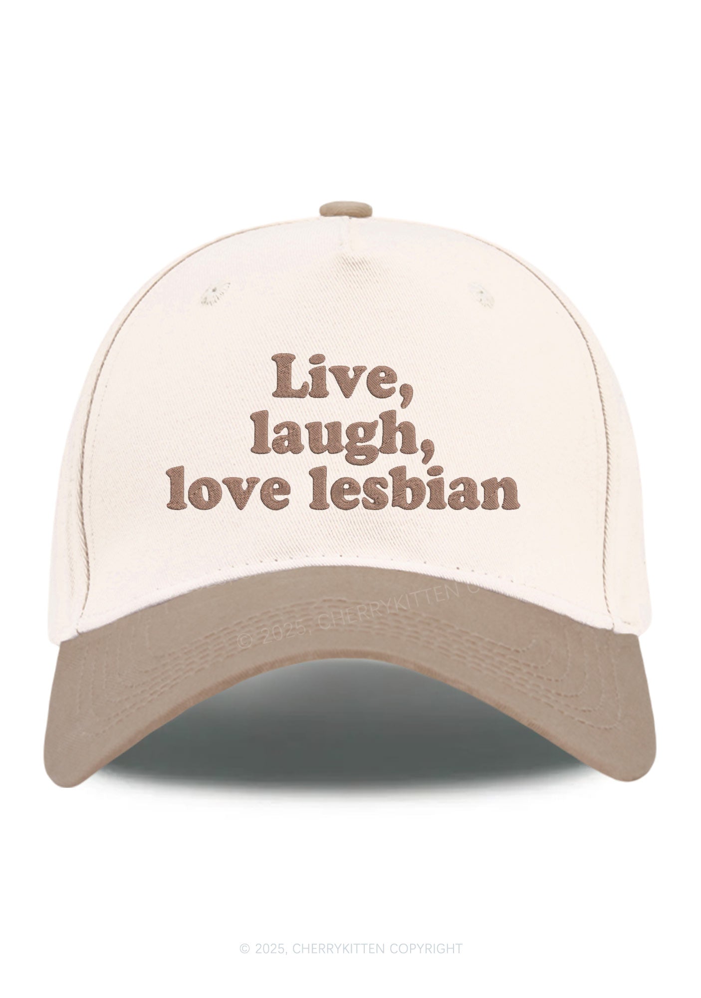 Embroidered Live Laugh Lesbian Pride Y2K Color Block Baseball Cap Cherrykitten