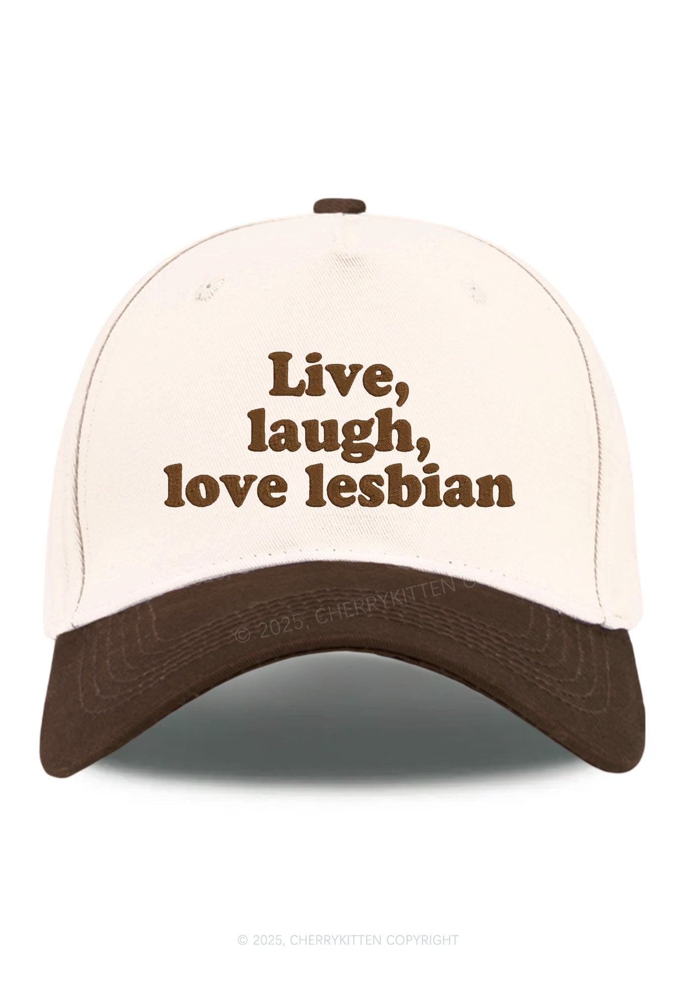 Embroidered Live Laugh Lesbian Pride Y2K Color Block Baseball Cap Cherrykitten
