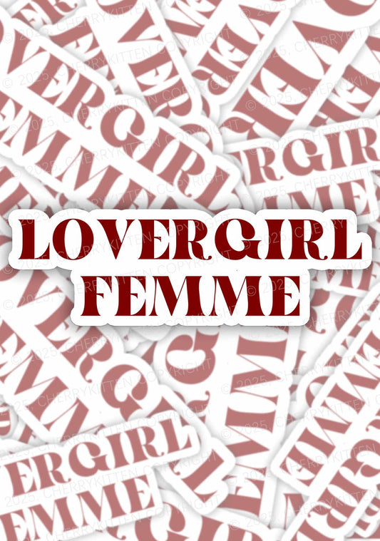 Lovergirl Femme Pride 1Pc Y2K Sticker Cherrykitten